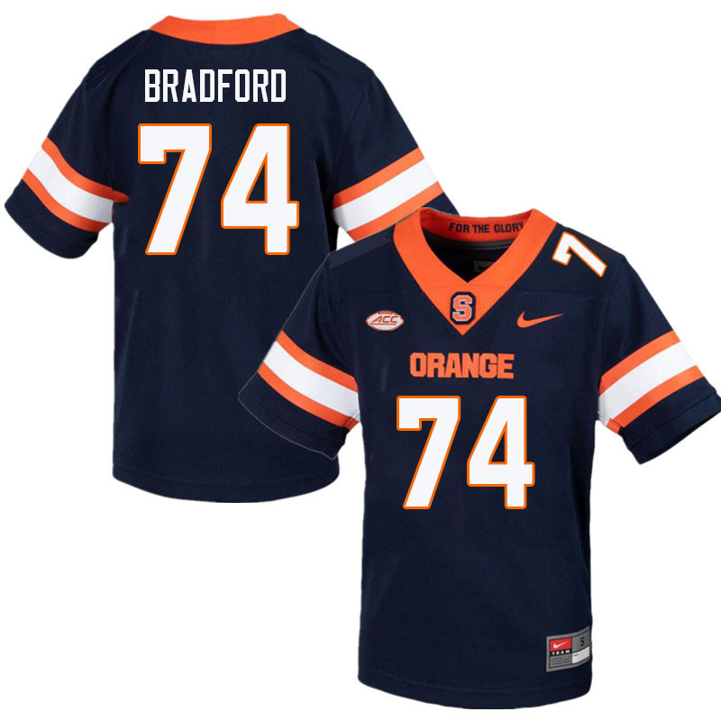 Syracuse Orange #74 Jakob Bradford College Football Jerseys Stitched-Navy